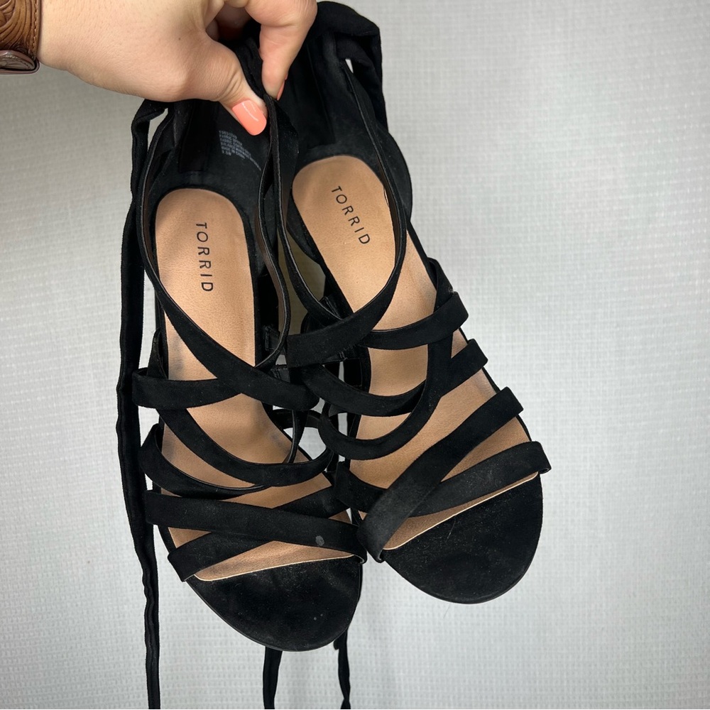 Torrid Black Strappy Heels - Picture 2 of 7